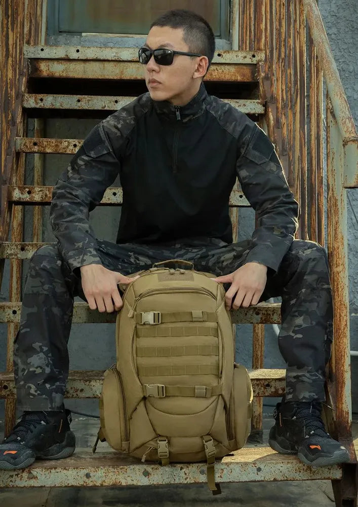 Tactical large capacity bag Beige - حقيبة ظهر تكتيكية ذات سعة كبيرة من شاومي بيجي