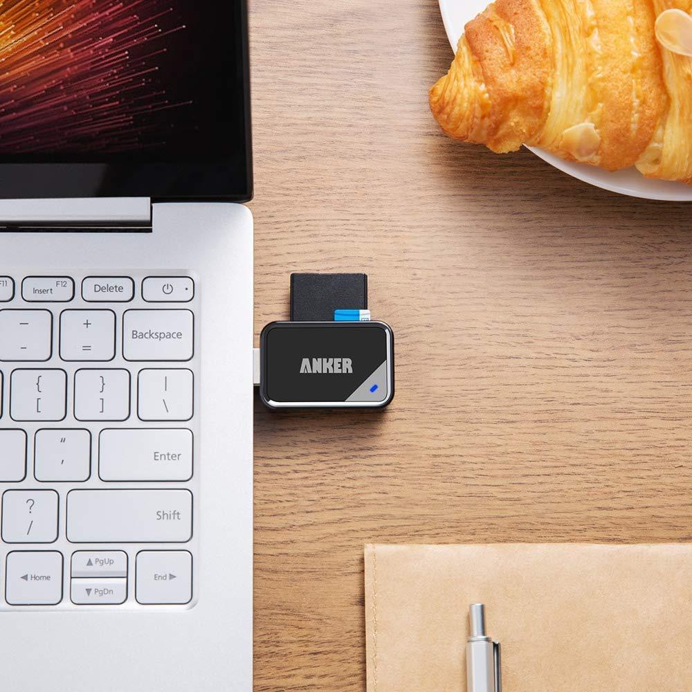 Anker 2-in-1 USB 3.0 Portable Card Reader Black - قارئ بطاقات محمول 2 في 1 من انكر