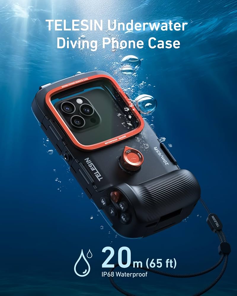 TELESIN MOBILE BLUETOOTH DIVING CASE
كفر هاتف من تيلسن مخصص للتصوير تحت الماء