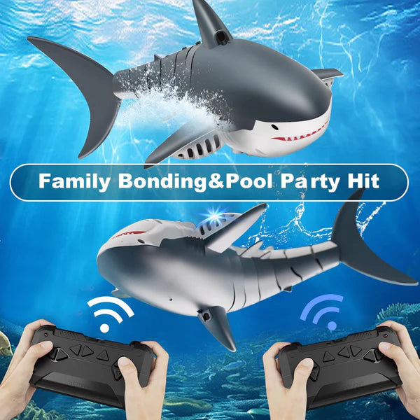 4DRC REMOTE CONTROL GREAT WHITE SHARK SHARK SET ORDINARY VERSION DOUBLE ELECTRIC - لعبة القرش الكهربائية بتقنية التحكم عن بعد للاطفال