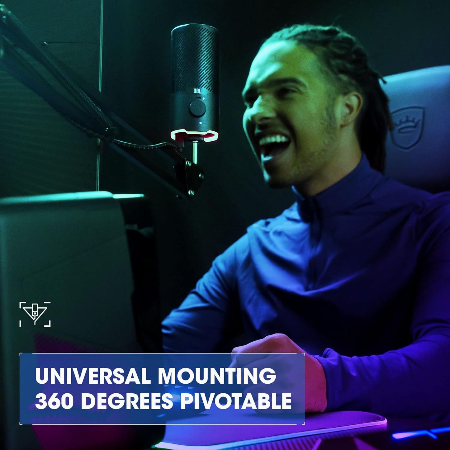 JBL Quantum Stream with Dual Pattern Premiun USB Microphone - مايكروفون يو اس بي ثنائي النمط للتسجيل والالعاب من جي بي ال