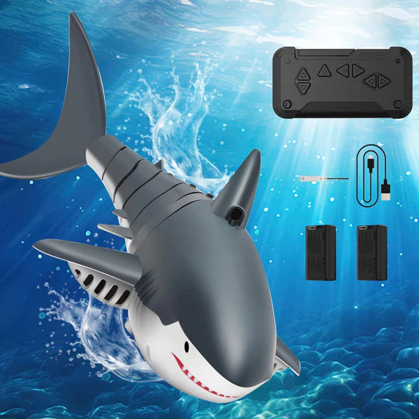 4DRC REMOTE CONTROL GREAT WHITE SHARK SHARK SET ORDINARY VERSION DOUBLE ELECTRIC - لعبة القرش الكهربائية بتقنية التحكم عن بعد للاطفال