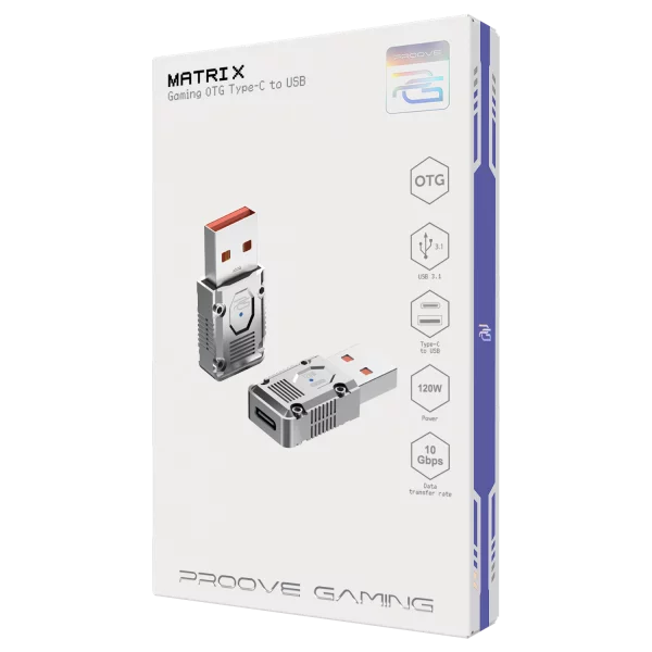 Proove Adapter OTG Matrix Type-C to USB silver - توصالة تايب سي يو اس بي من بروف فضي