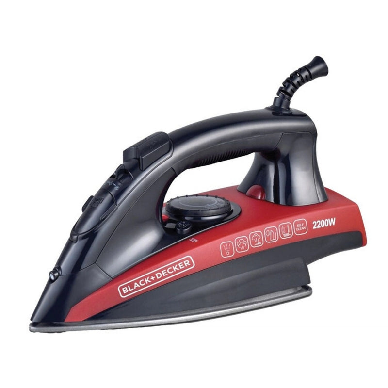 Black&Decker X2200-B5 2200W STEAM IRON WITH NONSTICK SOLEPLATE - مكوى بخارية 2200 واط مع قاعدة غير لاصق من بلاك اند ديكر