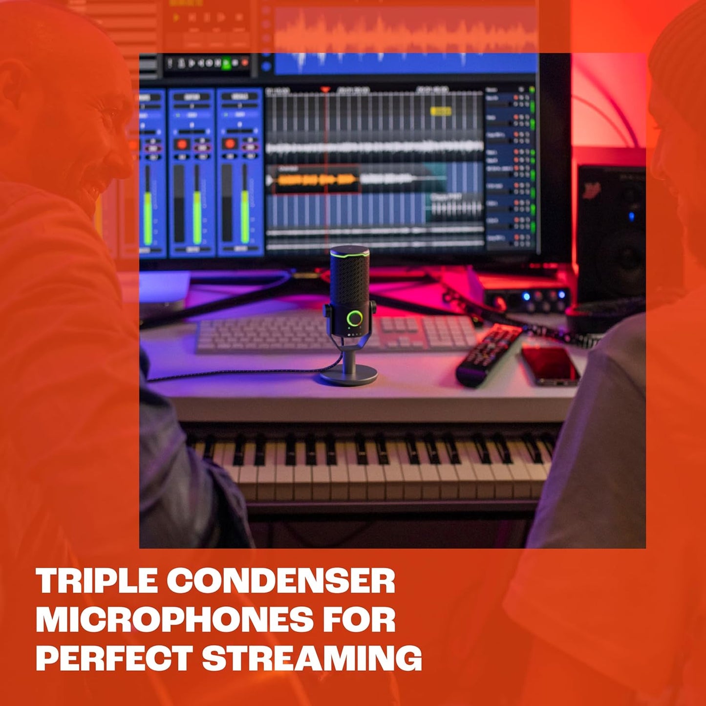 JBL Quantum Stream with Dual Pattern Premiun USB Microphone - مايكروفون يو اس بي ثنائي النمط للتسجيل والالعاب من جي بي ال