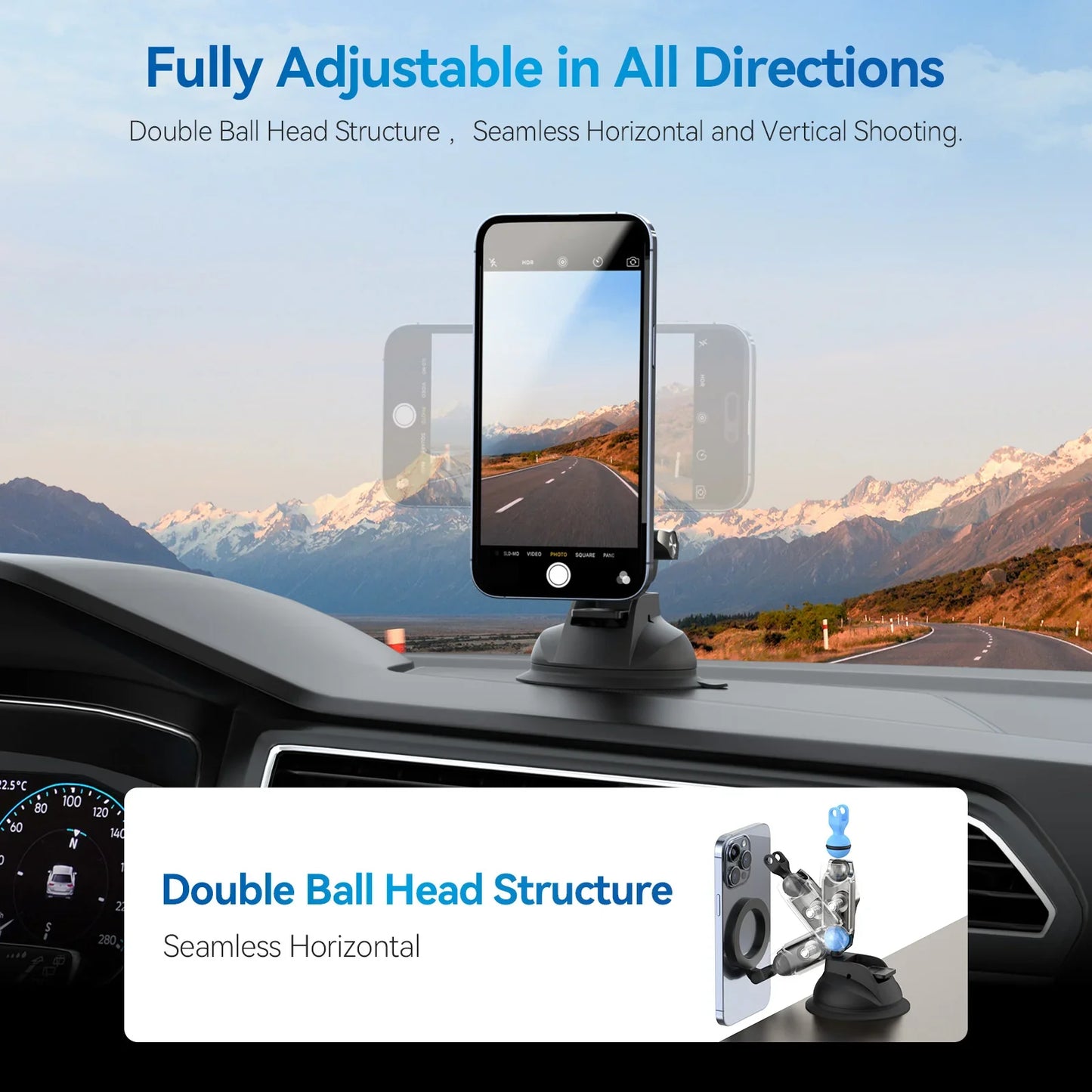 TELESIN Magnetic SuctionCar Phone Mount - ستاند سيارة ماك سيف بالشفط المغناطيسي من تيليسن