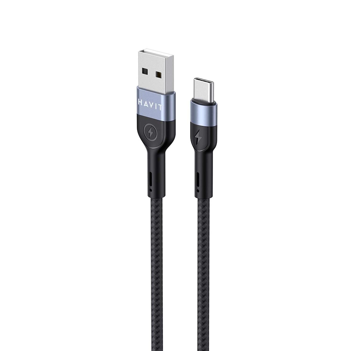 Havit CB623C USB-A to C Cable 1m Black and Blue - كيبل يو اس بي تايب سي من هافيت