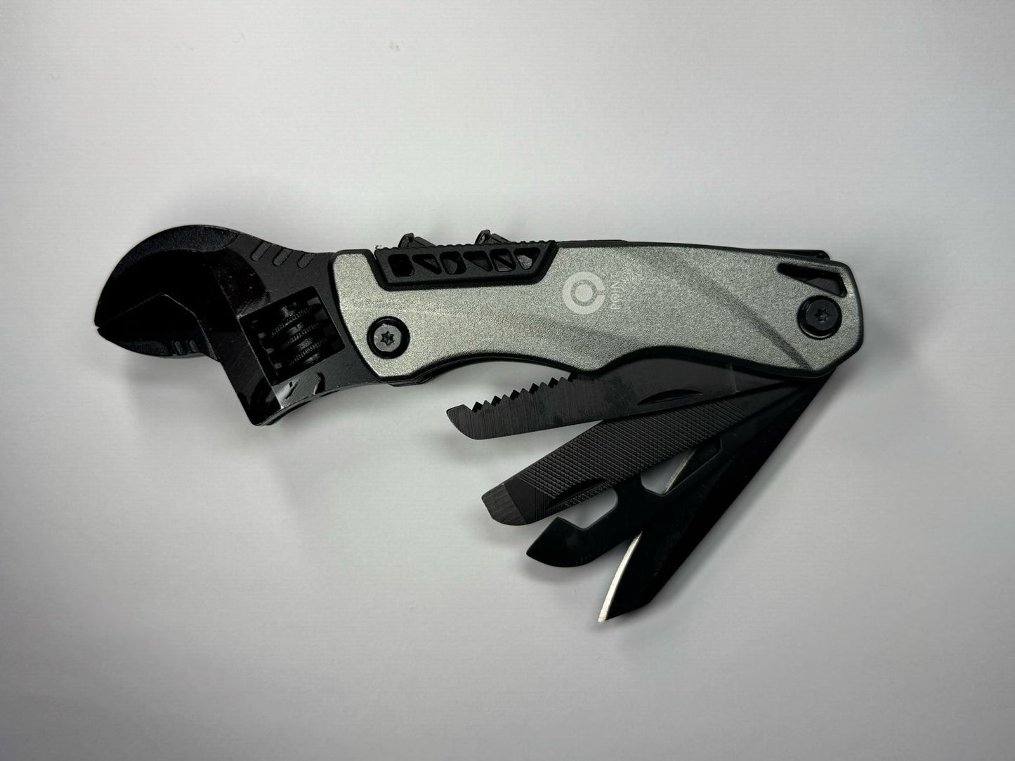 Point 9pcs in 1 Wrench Multitool Stainless Steel Multi Tool Wrench gray - مفتاح ربط متعدد الاستخدامات 9 في 1 من الفولاذ المقاوم للصدأ من بوينت رمادي