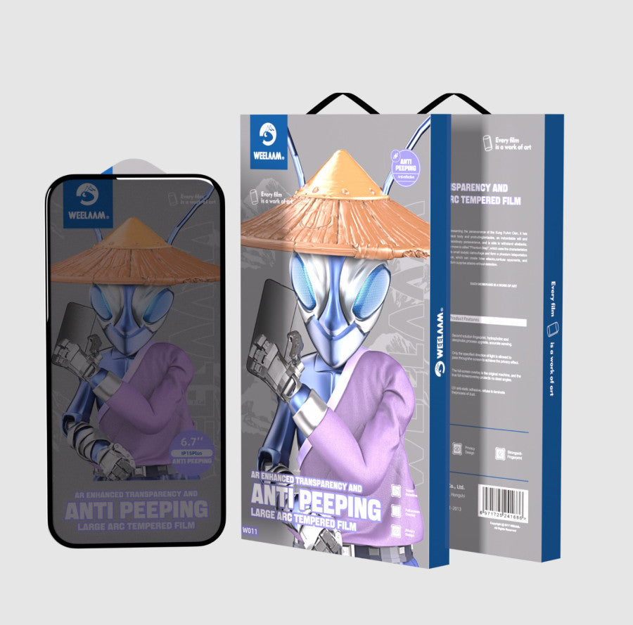 WEELAAM Screen protector W018 iPhone 14 Pro Max Electroplated privacy - لاصق شاشة ايفون 14 برو ماكس مضلل من ويلام