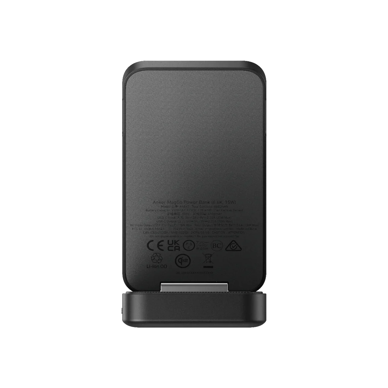 Anker MagGo Qi2 Power Bank 6600 mAh 15W Black - باوربنك ماك سيف مع ستاند 6600 ملي امبير 15 واط من انكر