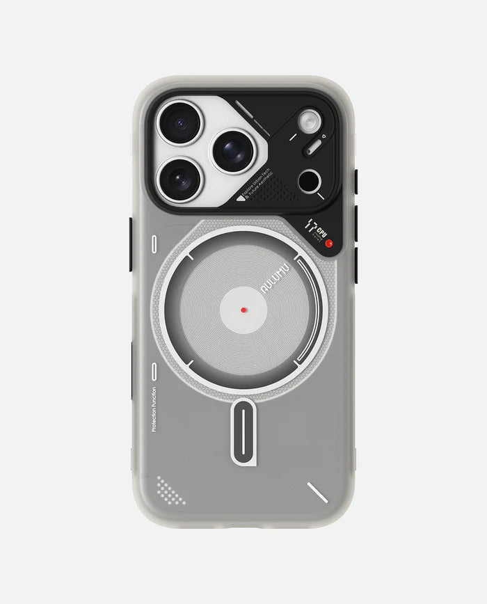 A17 FROSTED CASE FOR IPHONE 17 PRO MAX TRANSLUCENT GRAY - كفر ايفون 17 برو ماكس من اولومو رمادي شفاف