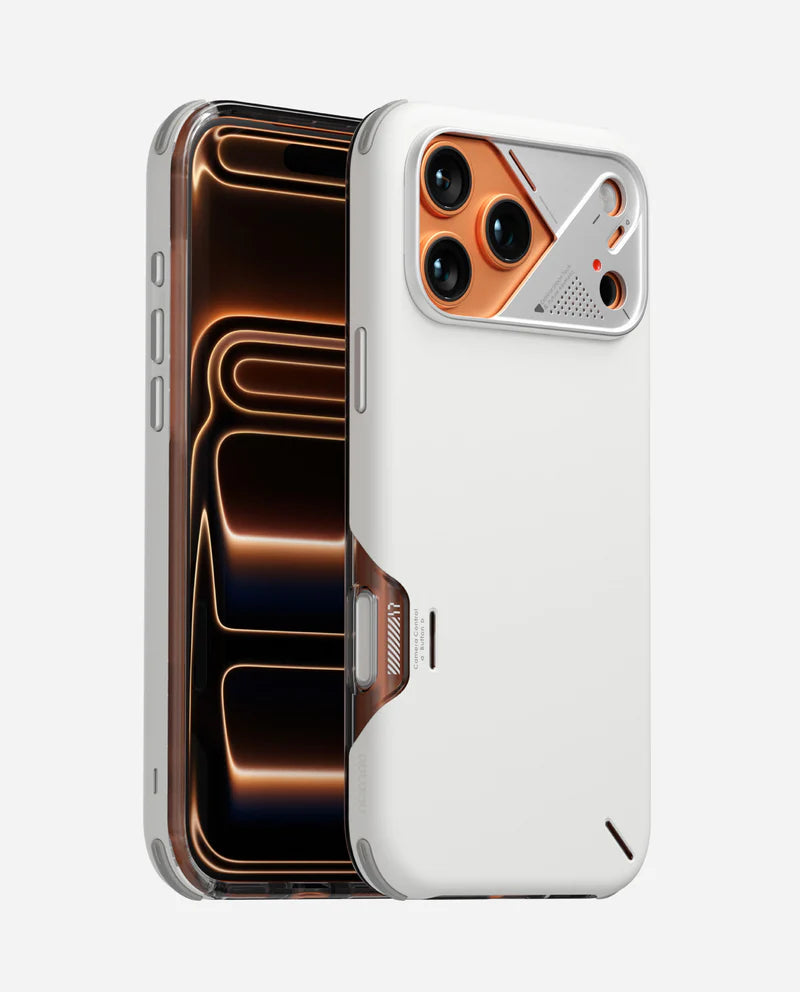 A17 SLIM SHOCKPROOF CASE FOR IPHONE 17 PRO MAX WHITE - كفر ايفون 17 برو ماكس ماك سيف نحيف مقاوم للصدمات من اولومو ابيض