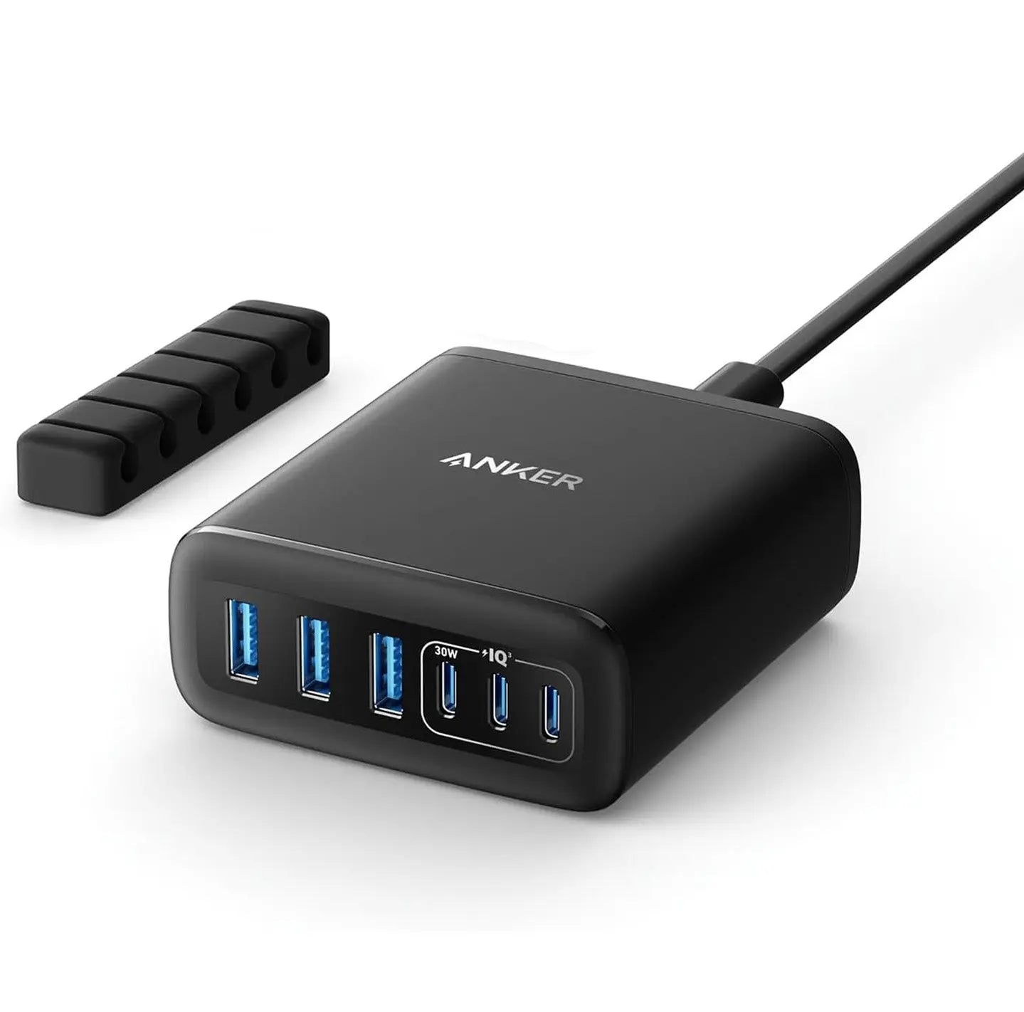 Anker Charger 112W 6-Ports 3A3C GaN UK Black - شاحن 112 واط متعدد المنافذ من انكر اسود