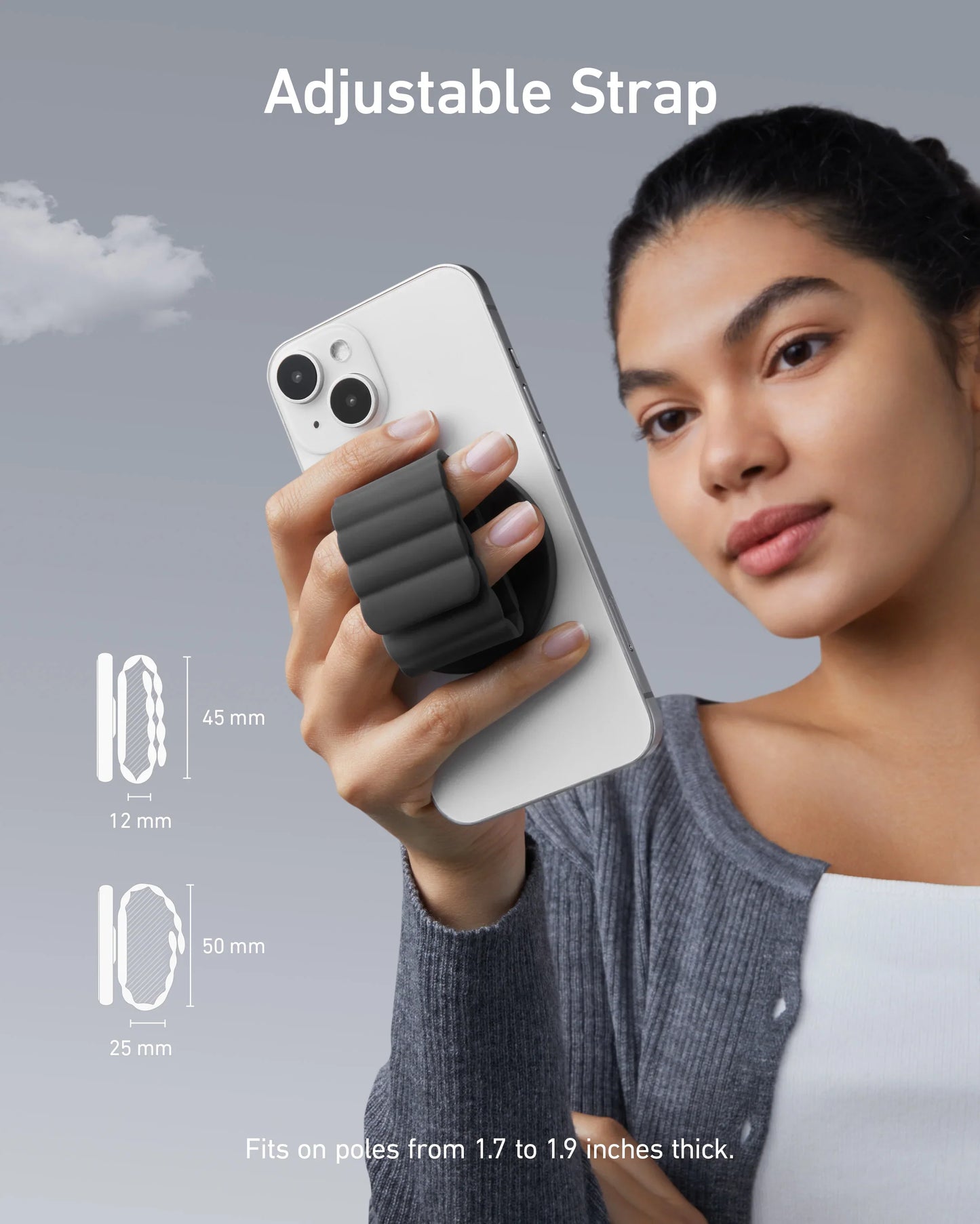 ANKER 620 MAGGO PHONE GRIP BLACK - ستاند مغناطيسي قابل للطي متعدد الاستخدامات من انكر