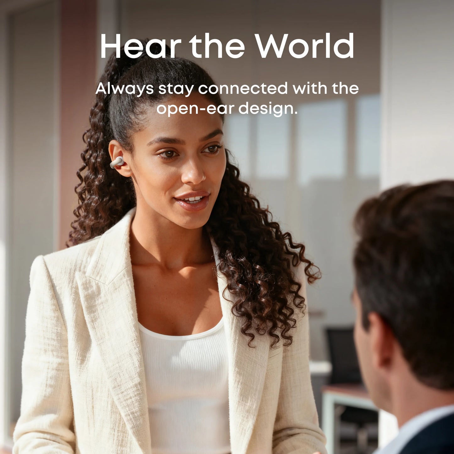 Anker Soundcore AeroClip Open-Ear Earbuds White - سماعات بلوتوث ايرو كليب من انكر ابيض