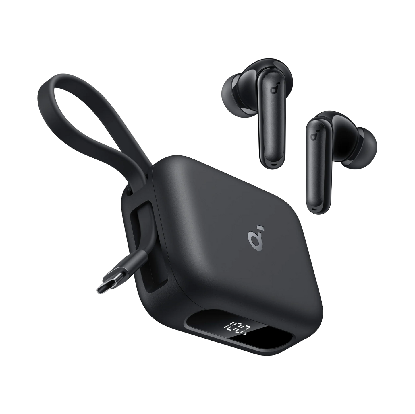 Anker Soundcore P41i TWS with 3000 mAh Built-in Power Bank Black - سماعات بلوتوث مع باوربنك مدمج بسعة 3000 ملي امبير وكيبل تايب سي مدمج من انكر اسود