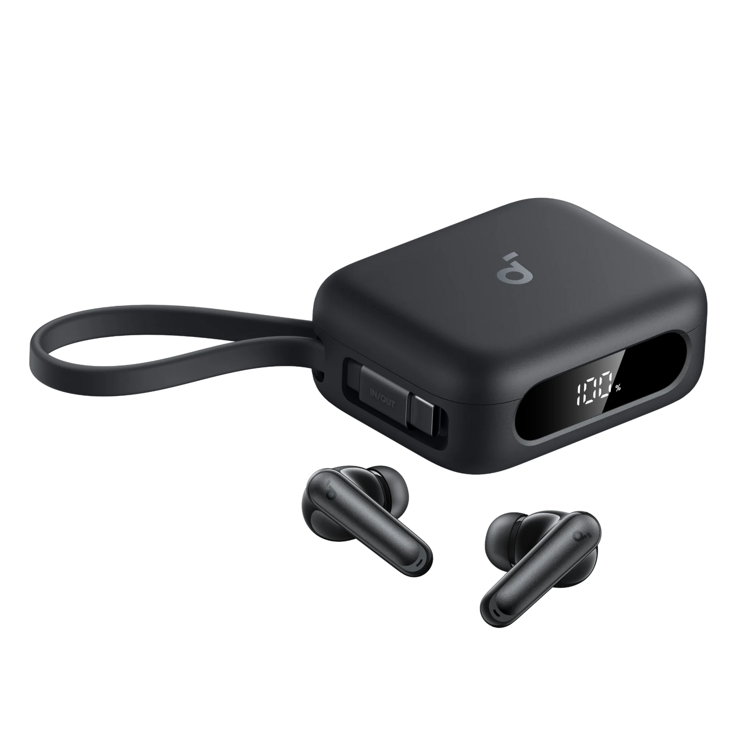 Anker Soundcore P41i TWS with 3000 mAh Built-in Power Bank Black - سماعات بلوتوث مع باوربنك مدمج بسعة 3000 ملي امبير وكيبل تايب سي مدمج من انكر اسود