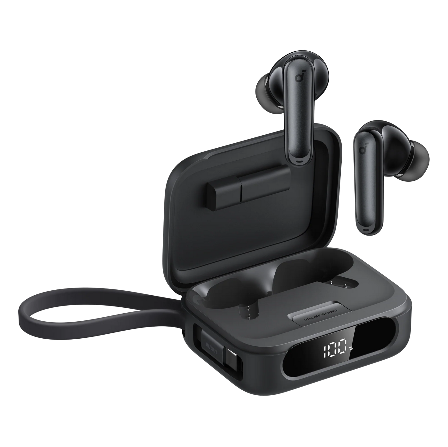 Anker Soundcore P41i TWS with 3000 mAh Built-in Power Bank Black - سماعات بلوتوث مع باوربنك مدمج بسعة 3000 ملي امبير وكيبل تايب سي مدمج من انكر اسود