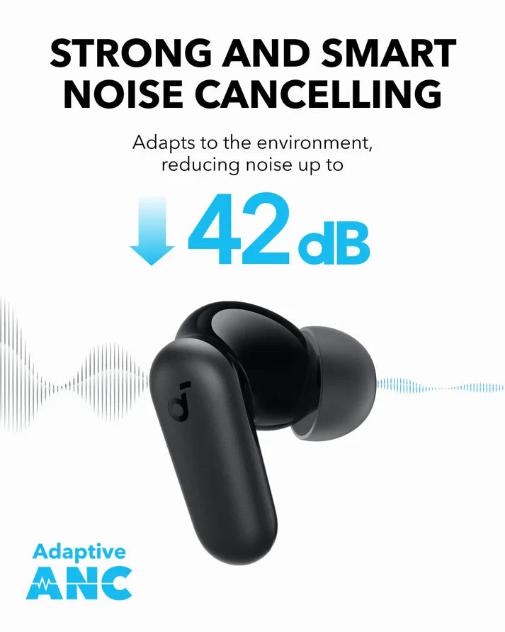 Anker Soundcore R50i NC TWS Black - سماعات بلوتوث مع ستاند من انكر اسود