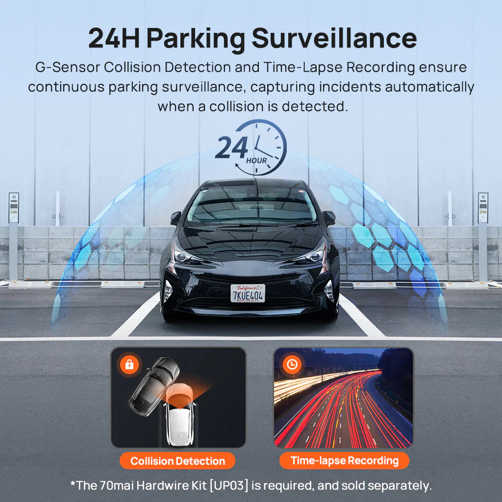 70Mai Dash Cam A410 Set - كاميرا سيارة امامية + خلفية من شاومي