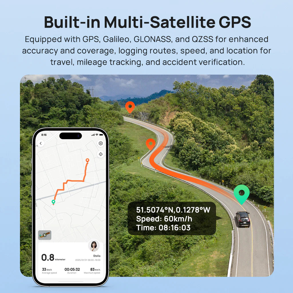 70Mai Dash Cam A410 Set - كاميرا سيارة امامية + خلفية من شاومي