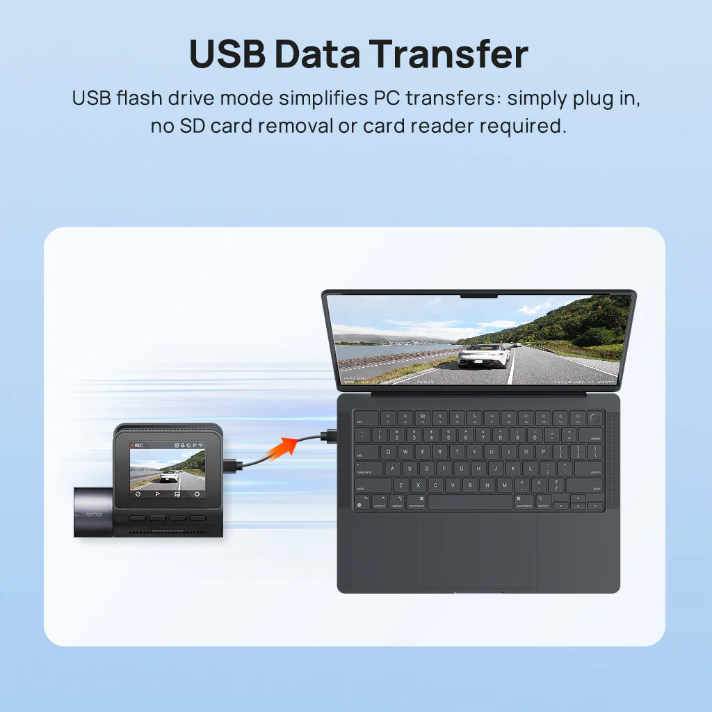 70Mai Dash Cam A410 Set - كاميرا سيارة امامية + خلفية من شاومي