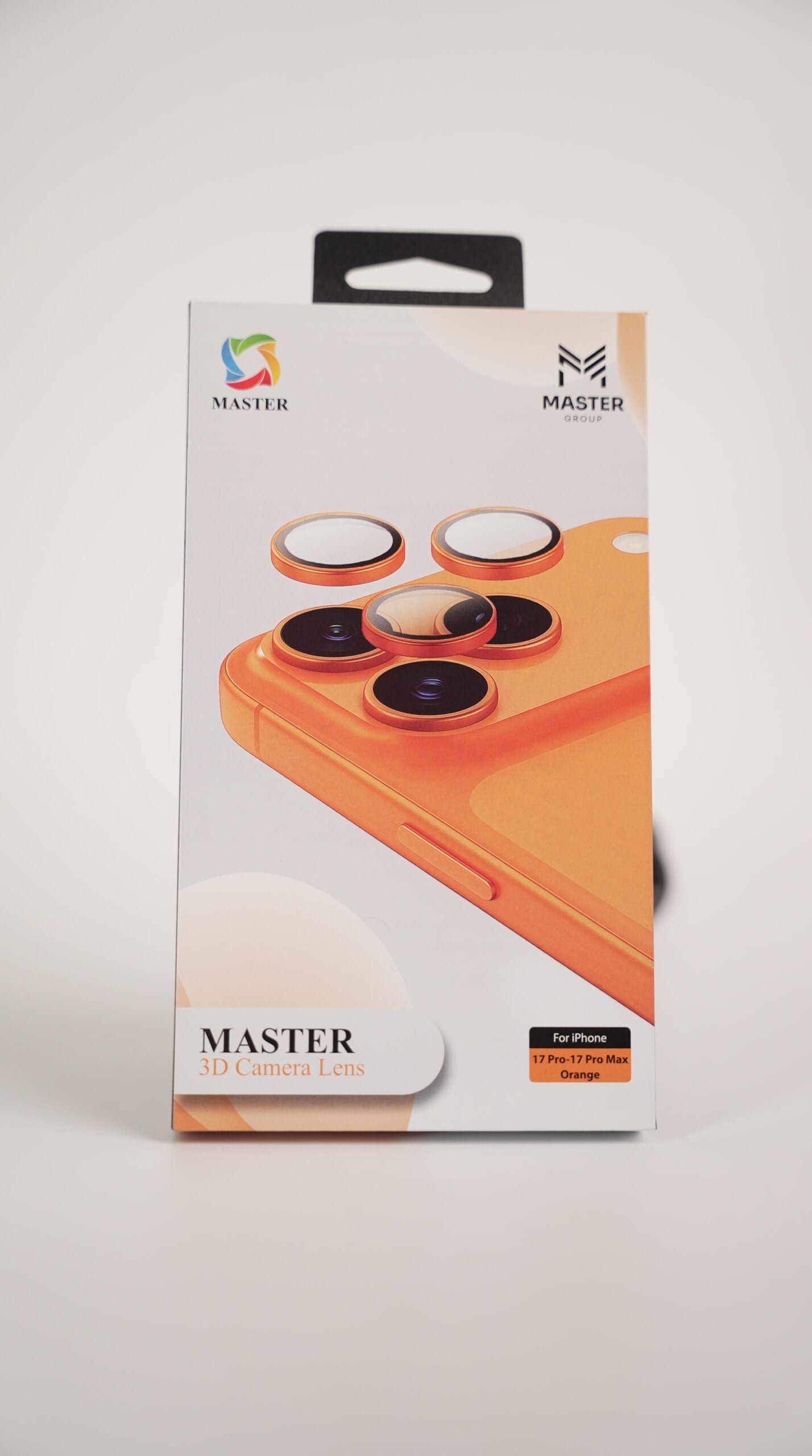 Master 3D Camera Lens for iPhone 17 Pro Max Orange - لاصق كاميرا للايفون 17 برو ماكس من ماستر برتقالي