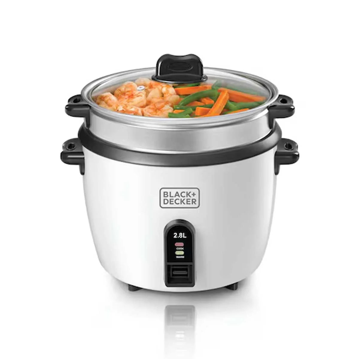 Black&Decker RC2850-B5 Rice Cooker 1100W 2.8L white - قدر طبخ الارز الكهربائي بسعة 2.8 لتر وبقدرة 1100 واط من بلاك اند ديكر