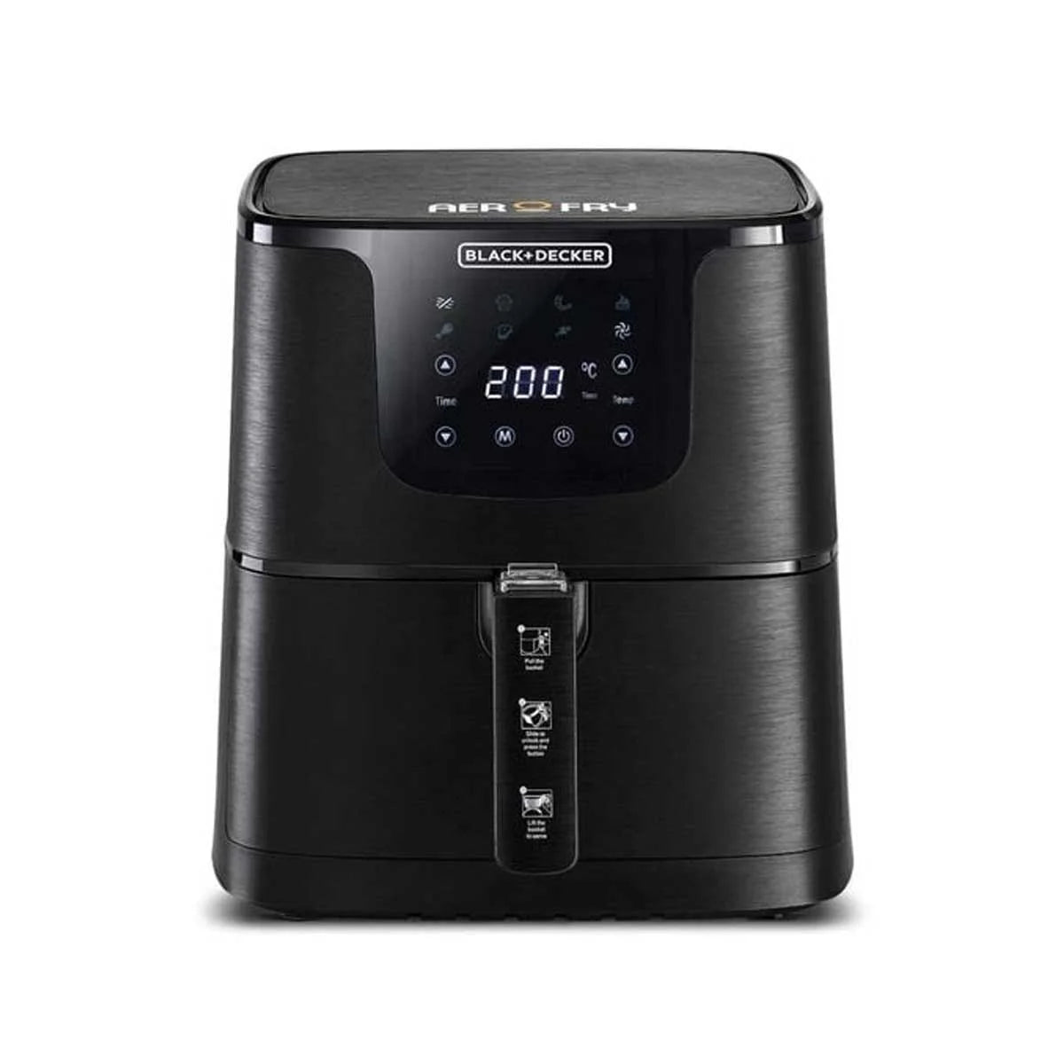 Black&Decker AF700-B5 Air Fryer 4.3L black - قلاية هوائية بسعة 4.3 لتر وبقدرة 1700 واط من بلاك اند ديكر