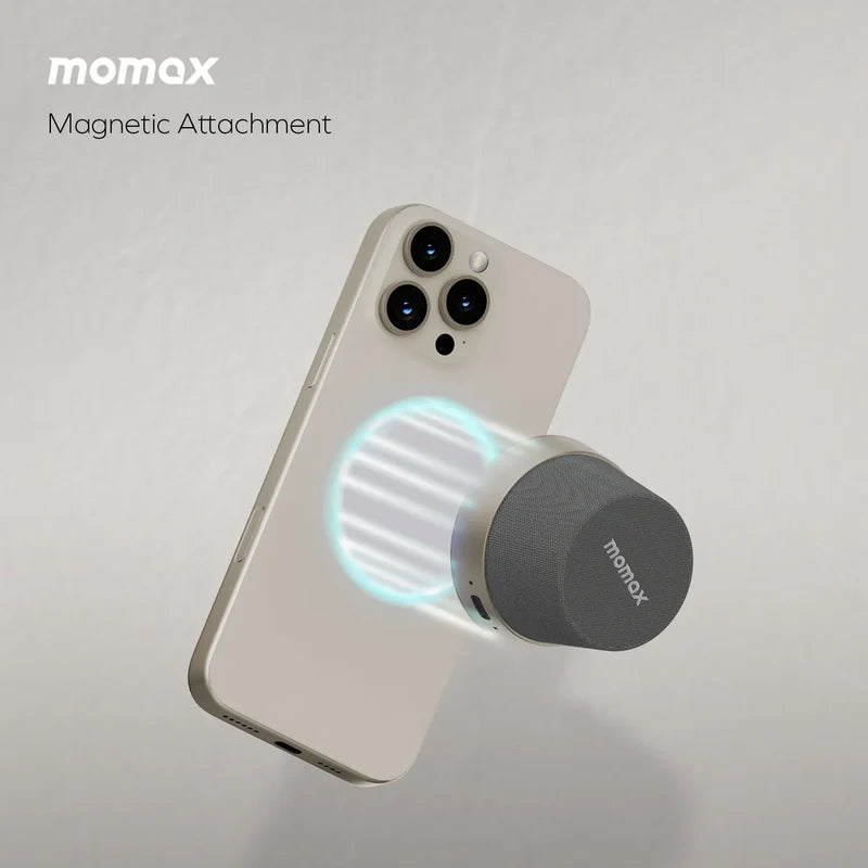 Momax Vibe Go Magnetic Wireless Speaker Black - سبيكر لاسلكي مغناطيسي محمول 3 واط من موماكس اسود