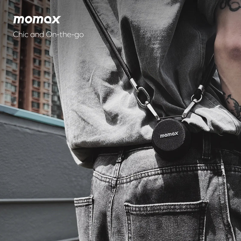 Momax Vibe Go Magnetic Wireless Speaker Black - سبيكر لاسلكي مغناطيسي محمول 3 واط من موماكس اسود