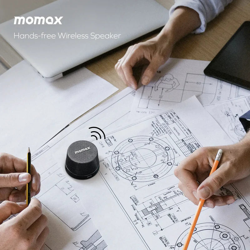 Momax Vibe Go Magnetic Wireless Speaker Black - سبيكر لاسلكي مغناطيسي محمول 3 واط من موماكس اسود