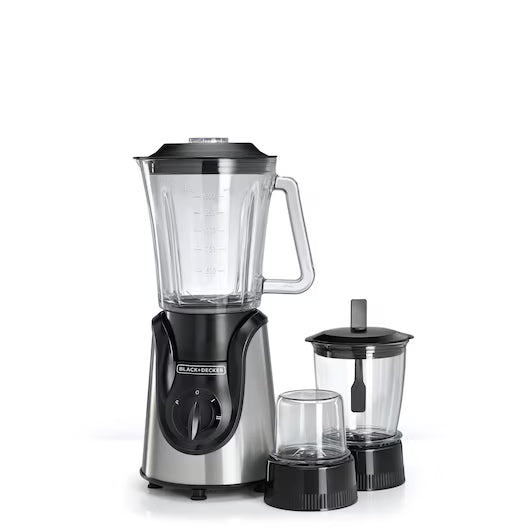 Black&Decker BX600G-B5 Blender Blender with Grinder and Mincer Chopper 600W black/gray -خلاط مع مطحنة ومفرمة 600 واط من بلاك اند ديكر اسود/رمادي