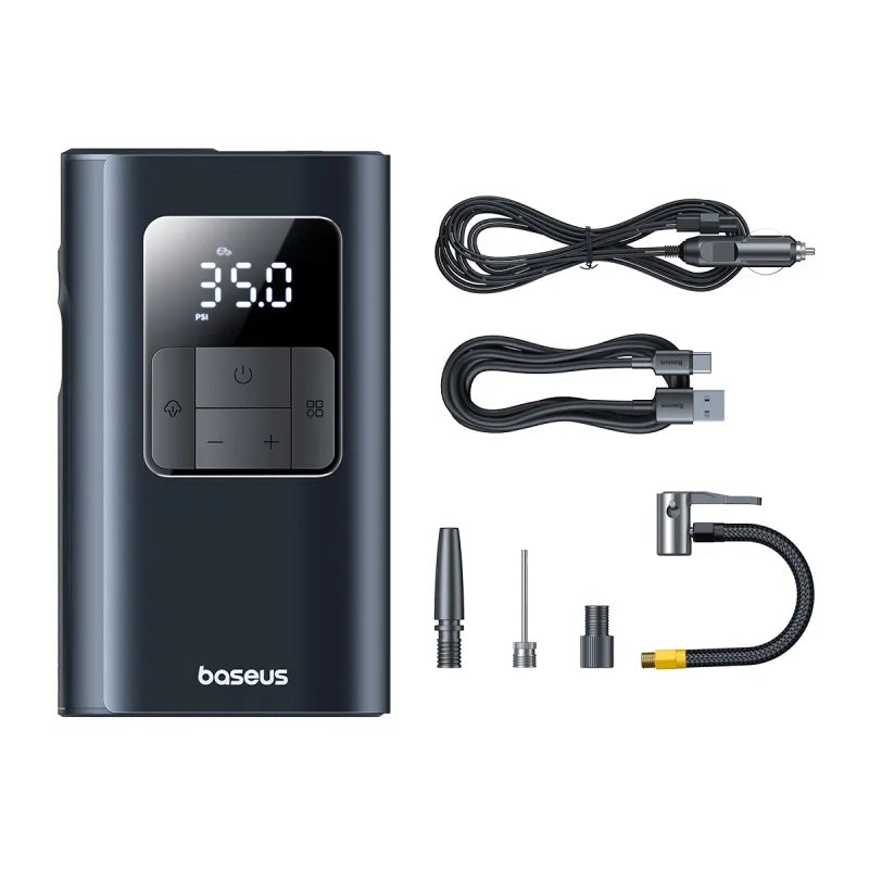 Baseus PrimeTrip VA1 Wired and Wireless 2-in-1 Tire Inflator Cosmic Black - منفاخ اطارات 6000 ملي امبير سلكي ولاسلكي 2 في 1 من باسيوس اسود