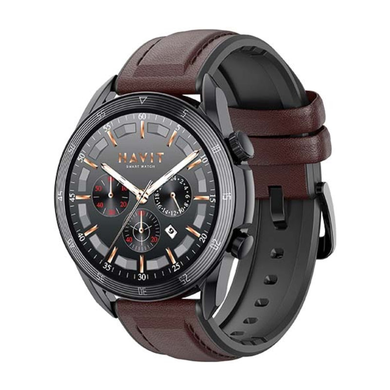 Havit M9030 PRO SmartWatch Amoled Circle brown - ساعة ذكية من هافيت