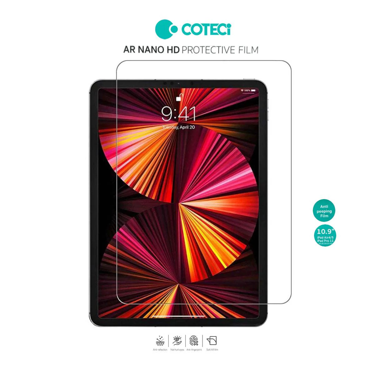 AR NANO HD PROTECTIVE FILM IPAD 10.9 COTECI - لاصق شاشة ايباد 10.9 انش من كوتي