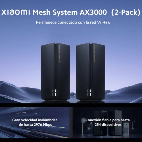 XIAOMI MESH SYSTEM AX3000 ( 2-PACK) - راوتر شاومي الذكي (عبوتين) بتغطية تصل إلى 4000 قدم مربع