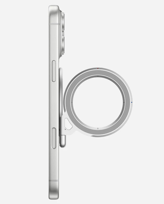 AULUMU G09 INFINITE DUAL-MAG STAND FOR PHONE SLIVER - ستاند هاتف مغناطيسي ثلاثي المحاور من اولومو فضي