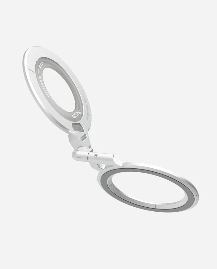 AULUMU G09 INFINITE DUAL-MAG STAND FOR PHONE SLIVER - ستاند هاتف مغناطيسي ثلاثي المحاور من اولومو فضي