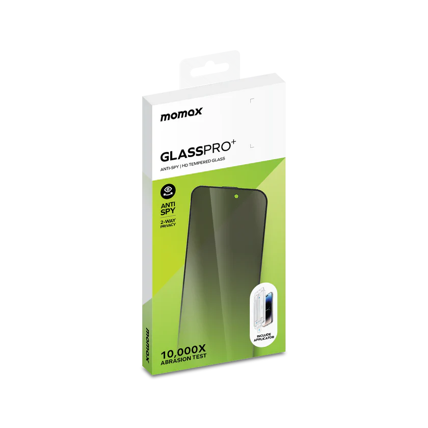 MOMAX iPhone 15 Series Glass Pro+Full coverage HD Privacy screen protector - لاصق شاشة مضلل للايفون 15برو من موماكس