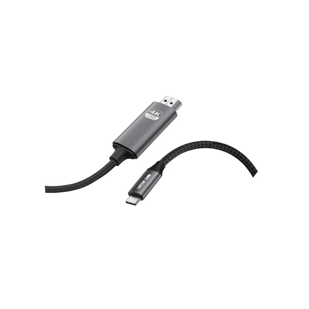 Green Lion 4K USB-C to HDMI Cable 2M Black - كيبل تايب سي تو اج دي ام اي 4 كي 2 متر من كرين اسود