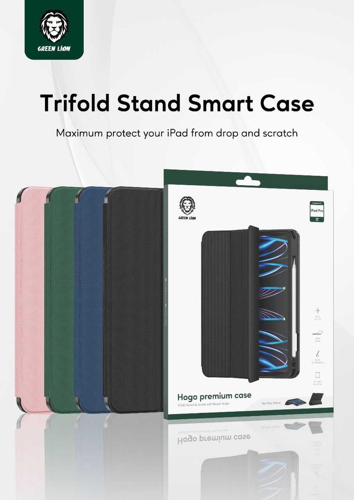 Green Lion Hogo Premium Case with Pencil Holder for iPad Pro 12.9" -pink- كفر غرين لايون هوغو بريميوم مع حامل قلم لآيباد برو 12.9 إنش – وردي