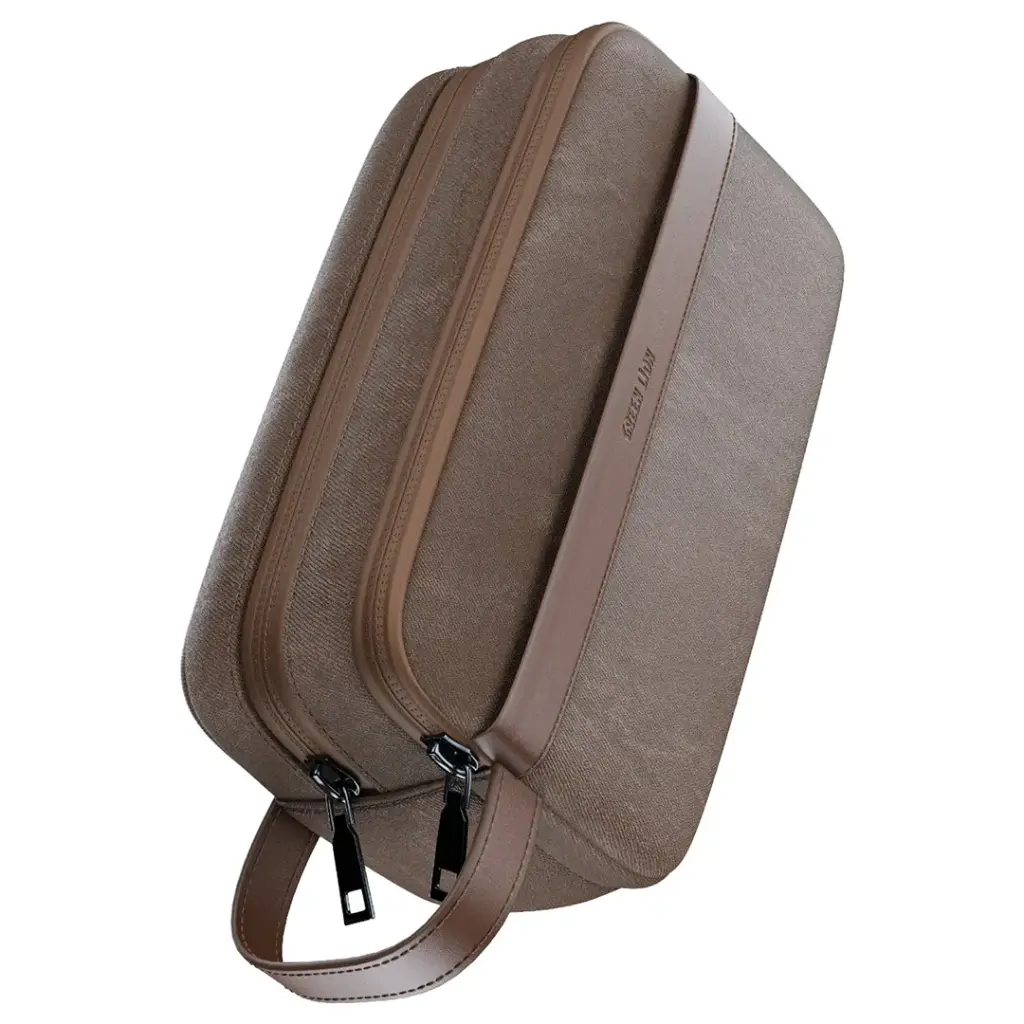 Green Lion Tirana Travel Pouch Brown - حقيبة يد جلد محمولة من كرين جوزي