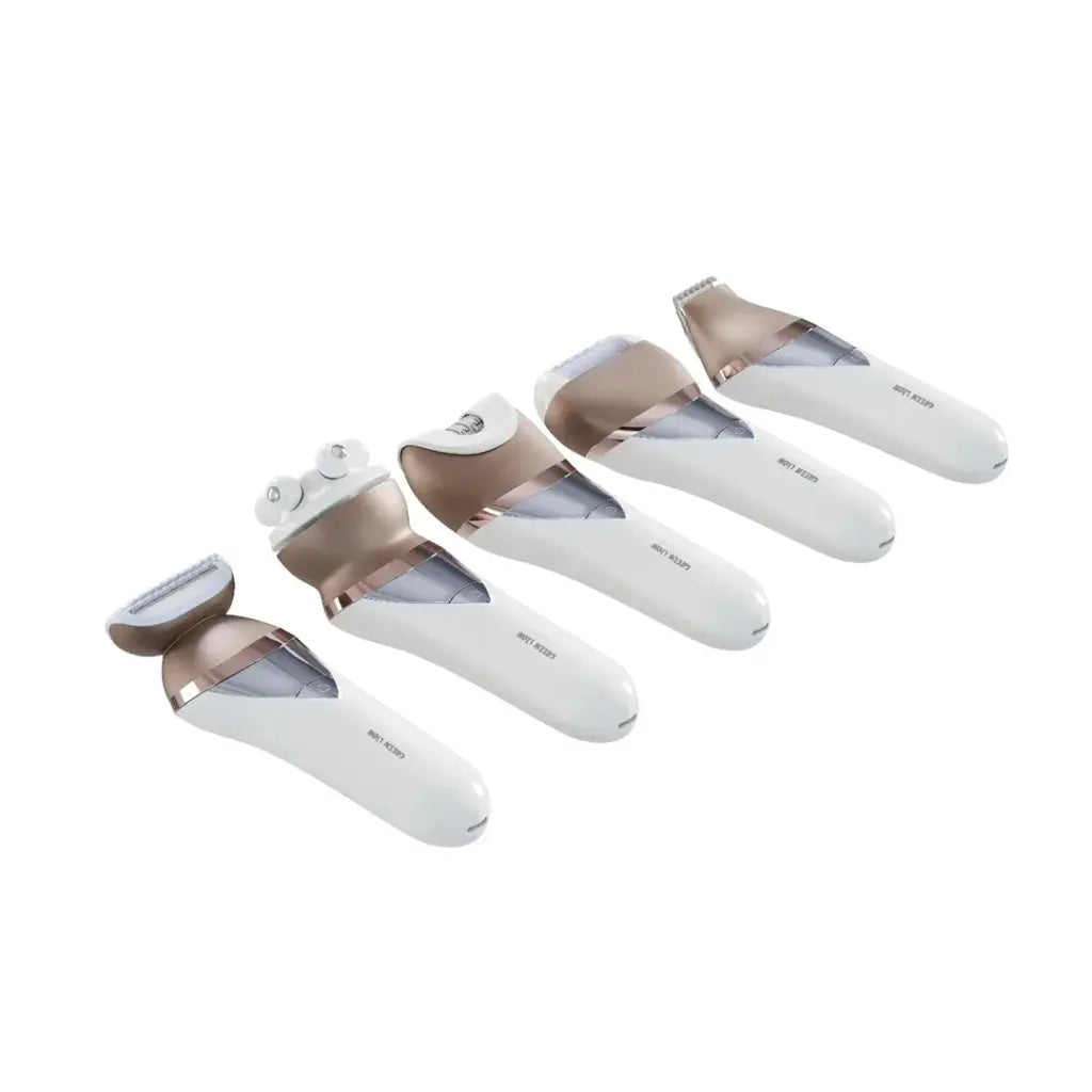 Green Lion 5 in 1 Cordless Epilator Kit White - ماكنة حلاقة لاسلكي 5 في 1 من كرين ابيض