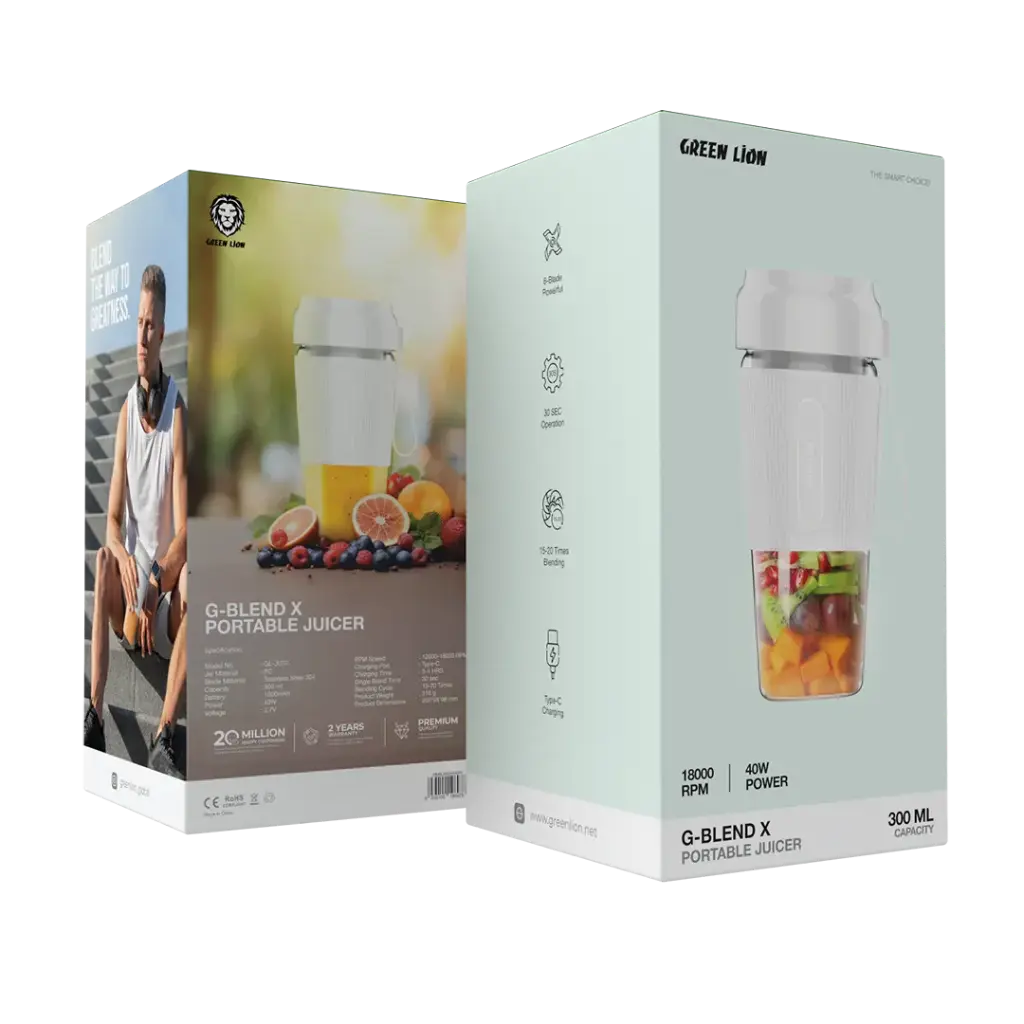 Green Lion G-Blend X Portable Juicer 0.3L 40W White - خلاط عصائر محمول بسعة 300 مل 40 واط من كرين ابيض