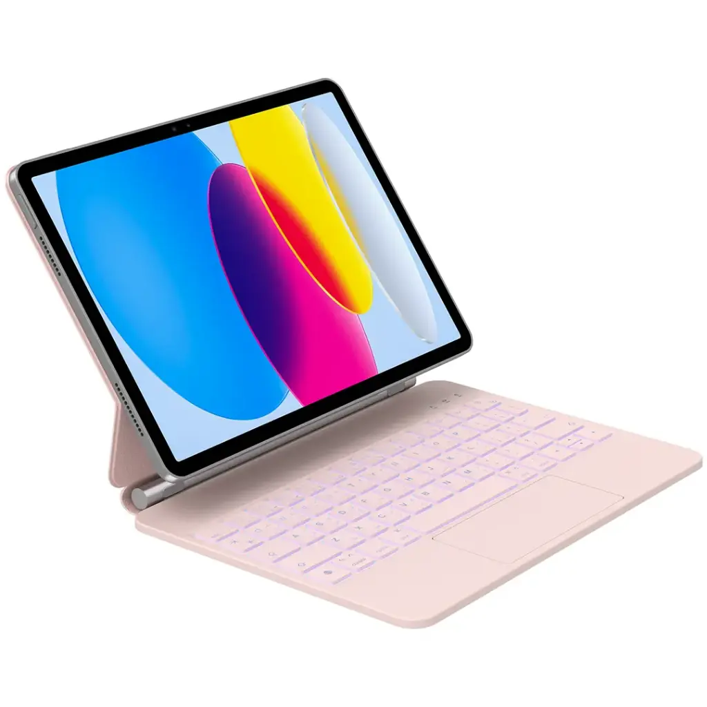 Green Lion Wireless Magic Keyboard Case Pink - كفر كيبورد لاسلكي سحري للايباد الجيل العاشر اي 16 (2025) وردي