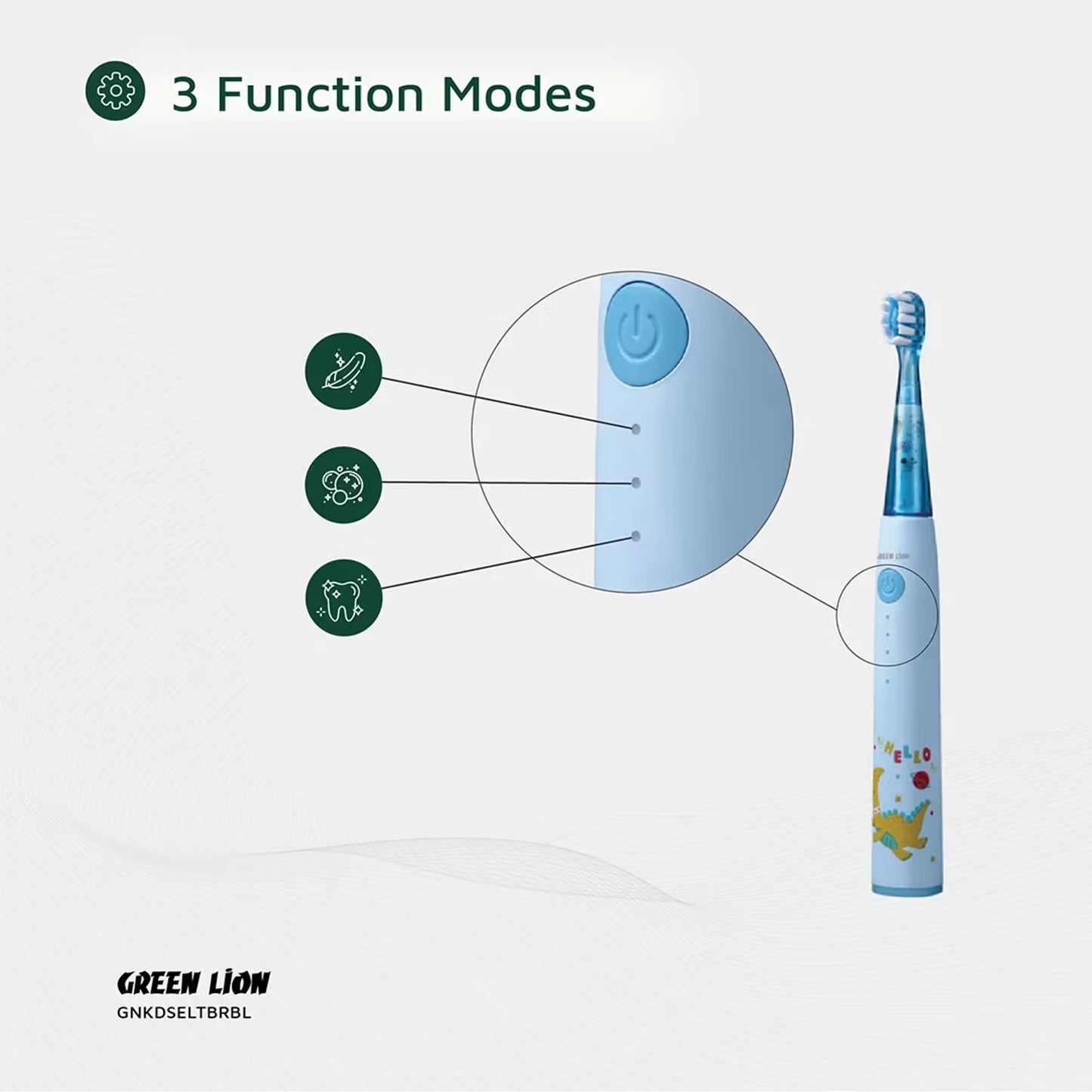 Green Lion Kids Electric Toothbrush Blue - فرشاة اسنان كهربائية للاطفال من كرين ازرق