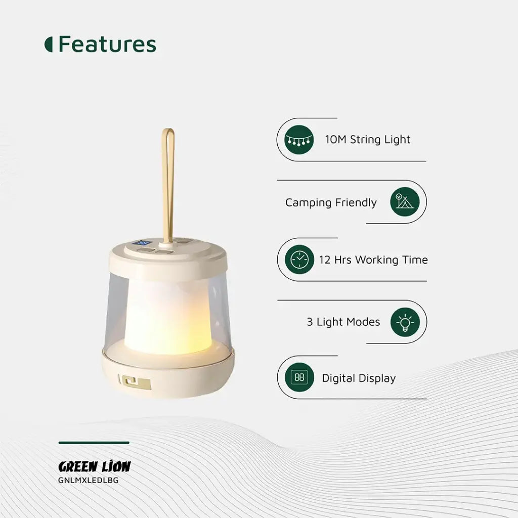 Green Lion Lumex LED Light with Inbuilt LED Strip Light Beige - مصباح ليد لوميكس مع شريط إضاءة ليد مدمج 10 واط من كرين بيجي