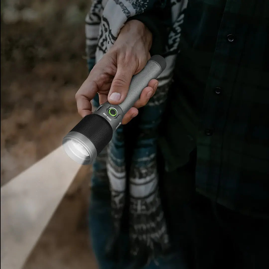 Green lion Ranger Pro Portable LED Torch 6000 mAh Gray - مصباح محمول فلاش لايت 6000 ملي امبير من كرين رمادي
