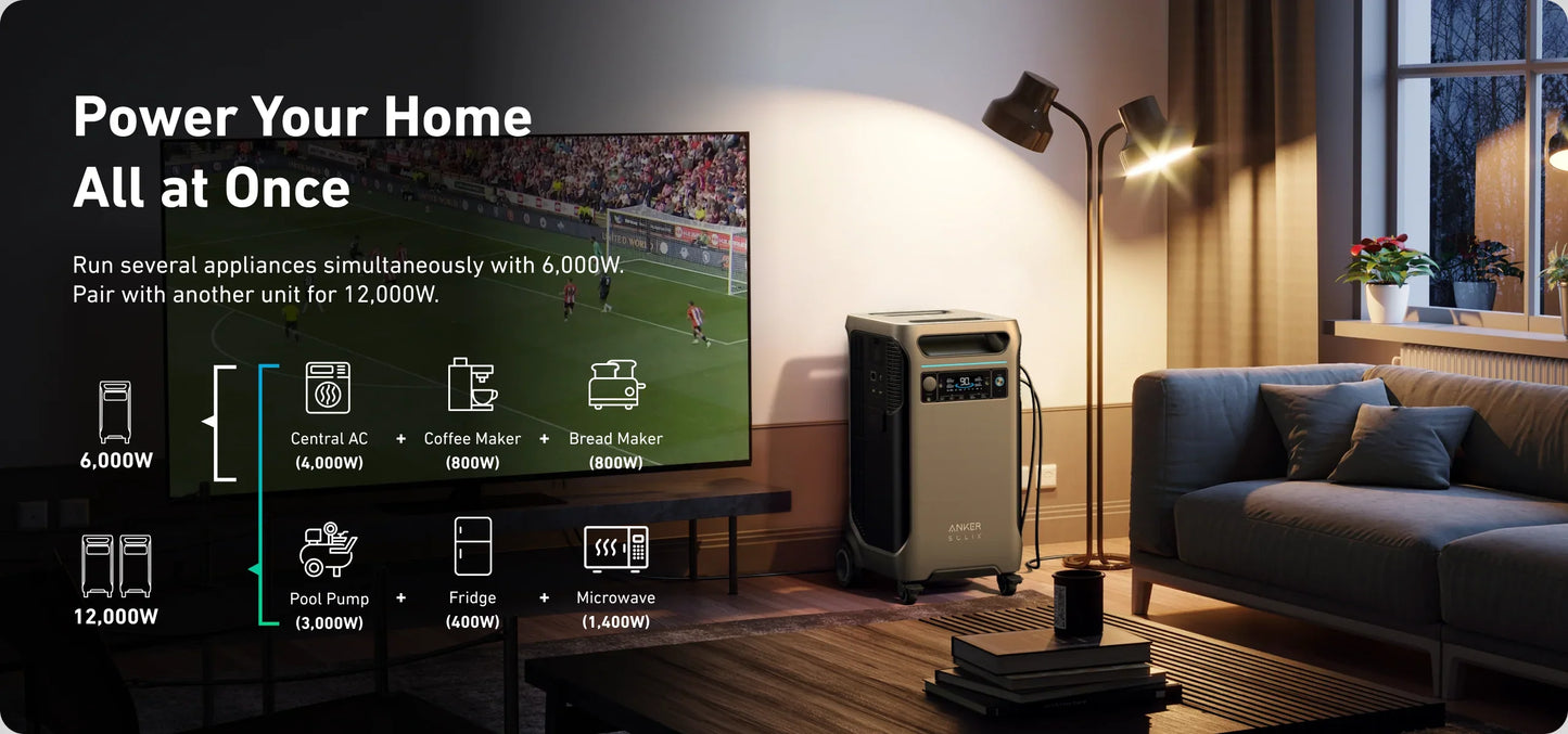 Anker SOLIX F3800 Portable Power Station 3840Wh |6000W Black - مولد طاقة محمول 6000 واط من انكر